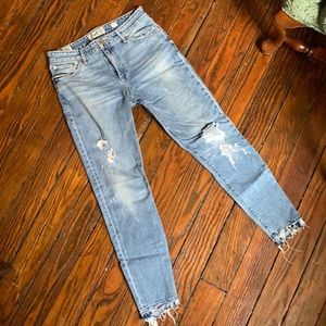 Light-wash distressed Lucky Brand jeans